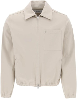 Ami Paris AMIPARIS SS24 米色棉質夾克搭配金屬心形拉鏈設計 HJK053CO0009-271 Order Ami Paris AMIPARIS SS24 米色棉質夾克搭配金屬心形拉鏈設計 HJK053CO0009-271