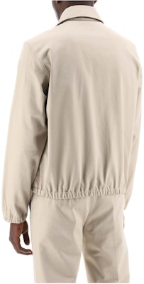 Ami Paris AMIPARIS SS24 米色棉質夾克搭配金屬心形拉鏈設計 HJK053CO0009-271 Shop Ami Paris AMIPARIS SS24 米色棉質夾克搭配金屬心形拉鏈設計 HJK053CO0009-271