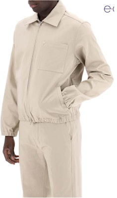 Ami Paris AMIPARIS SS24 米色棉質夾克搭配金屬心形拉鏈設計 HJK053CO0009-271 Purchase Ami Paris AMIPARIS SS24 米色棉質夾克搭配金屬心形拉鏈設計 HJK053CO0009-271