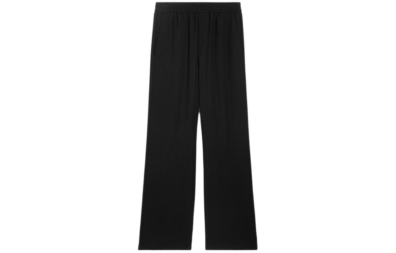 Order 아미파리 AMIPARIS SS24 블랙 릴랙스 스트레이트 핏 팬츠 메탈 하트 디자인 AHTR211VI0007-001