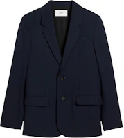 Ami Paris AMIPARIS SS24 Navy Blue Single-Breasted Loose Fit Long Sleeve Blazer. HBV107WV0026-4011 Ami Paris AMIPARIS SS24 Navy Blue Single-Breasted Loose Fit Long Sleeve Blazer. HBV107WV0026-4011