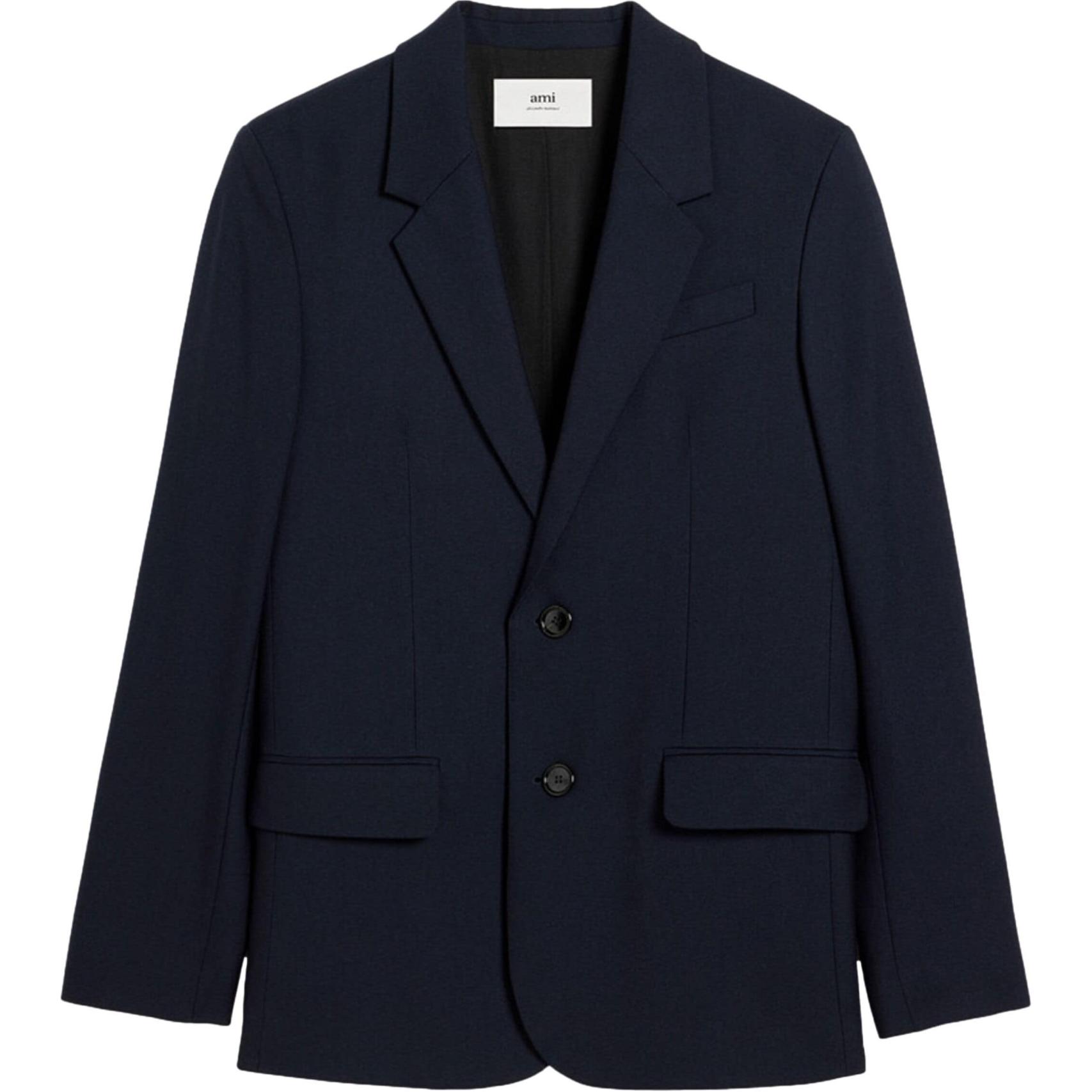 Ami Paris AMIPARIS SS24  Navy Blue Single-Breasted Loose Fit Long Sleeve Blazer. HBV107WV0026-4011 圖 2