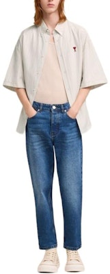 Ami Paris SS24藍色愛心條紋寬鬆版襯衫 男女款 HSH230CO0067-195 Lookbook Ami Paris SS24藍色愛心條紋寬鬆版襯衫 男女款 HSH230CO0067-195