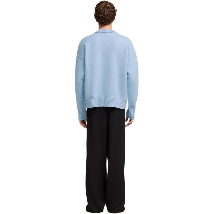 Purchase Ami Paris AMIPARIS SS24 藍色刺繡愛心美麗諾羊毛針織毛衣 男女皆宜 UKS006018-4843