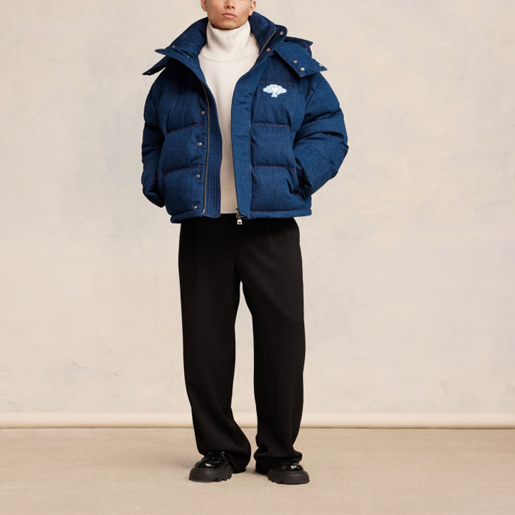 Ami Paris AMIPARIS SS24 Dragon Capsule Unisex Hooded Denim Down Jacket - Faded Blue. SPUJK509DN0097-480 圖 3