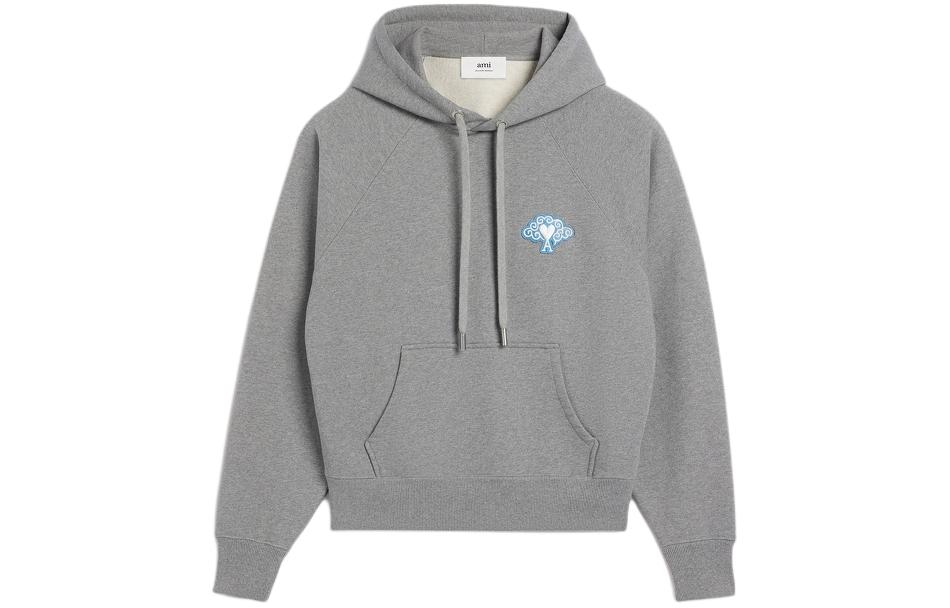 Ami Paris AMIPARIS SS24 Dragon Capsule Unisex Oversized Hoodie Smoke Gray. SPUSW299747-055