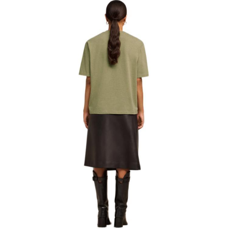 Details for Ami Paris AMIPARIS SS24 T-Shirt Hijau Unisex Kapas Logo Hati Merah. UTS005726-366