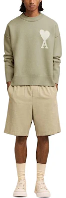 Ami Paris AMIPARIS SS24 綠色愛心刺繡美麗諾羊毛男女款毛衣 UKS006018-319 Lookbook Ami Paris AMIPARIS SS24 綠色愛心刺繡美麗諾羊毛男女款毛衣 UKS006018-319