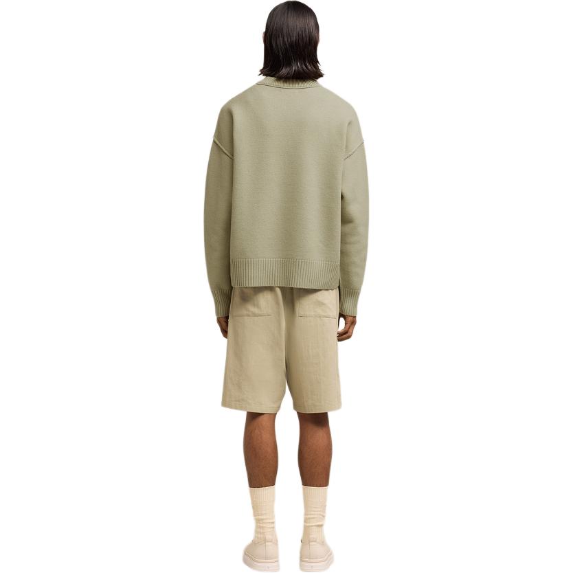 Details for Ami Paris AMIPARIS SS24 綠色愛心刺繡美麗諾羊毛男女款毛衣 UKS006018-319