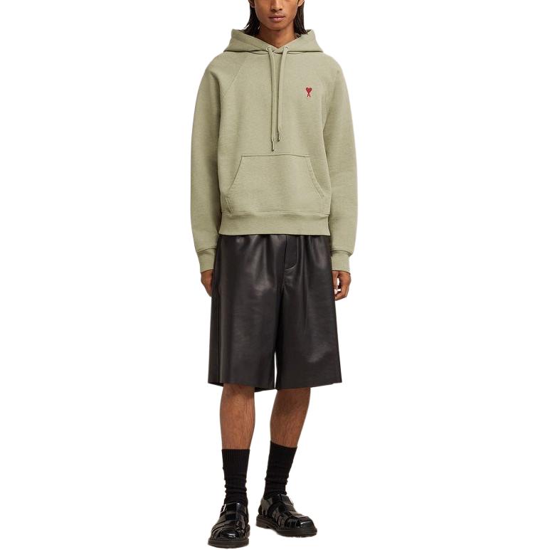 Ami Paris AMIPARIS SS24 Green Heart Embroidery Cotton Hoodie Unisex. USW205747-366 圖 3