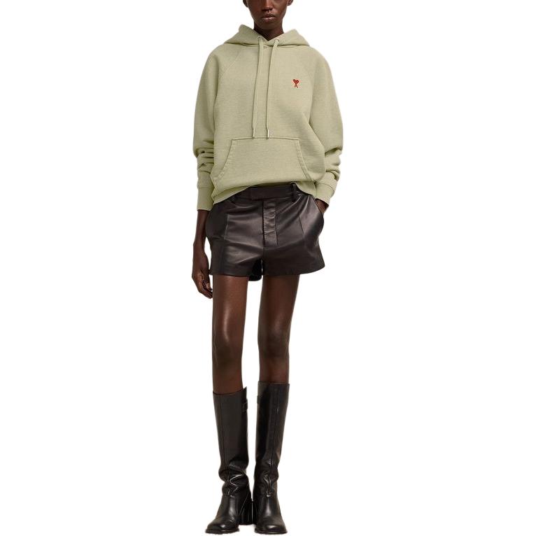 Ami Paris AMIPARIS SS24 Green Heart Embroidery Cotton Hoodie Unisex. USW205747-366 圖 4