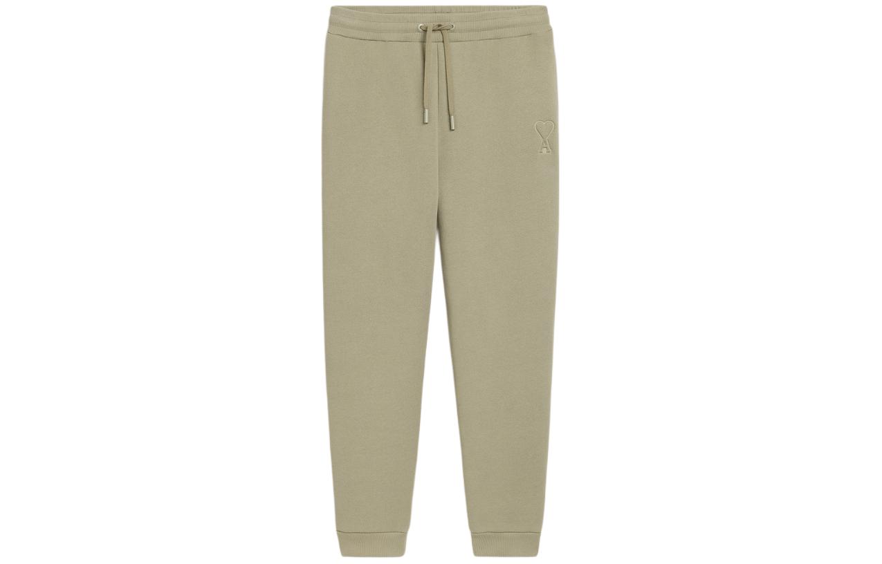 Ami Paris AMIPARIS SS24 Grey-Green Heart Drawstring Fleece Sweatpants Unisex. UTR225749-317