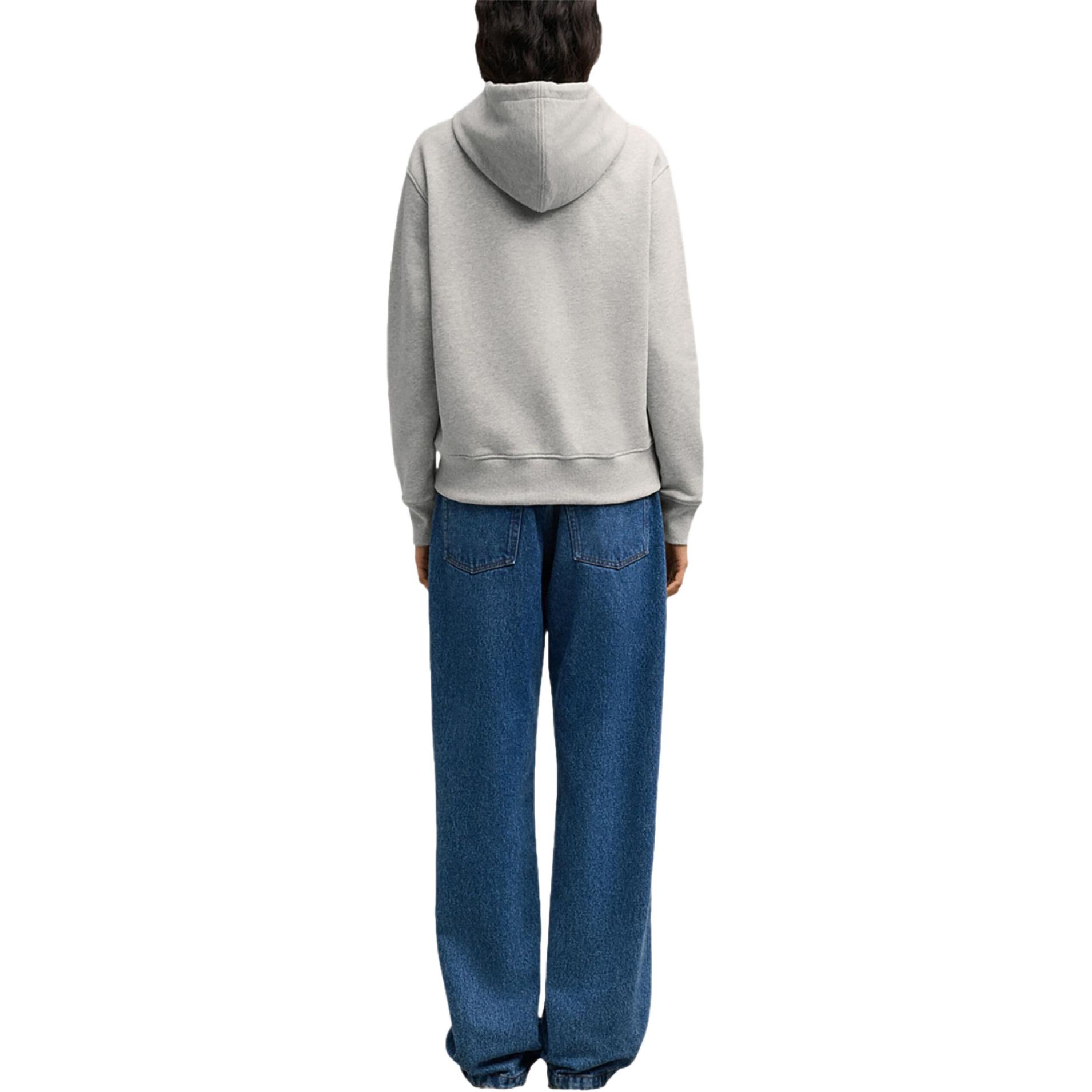 Shop Ami Paris AMIPARIS SS24 灰色紅心設計男女連帽拉鍊外套。 BFUSW435730-GREY