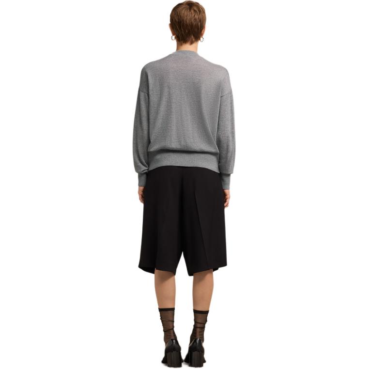 Sizing Ami Paris AMIPARIS SS24 Heart Patch Crewneck Sweater Unisex Smoke Grey UKS042KN0039-055