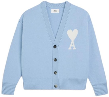 Ami Paris SS24美麗諾羊毛心形設計中性針織毛衣天藍 UKC006018-4843 Order Ami Paris SS24美麗諾羊毛心形設計中性針織毛衣天藍 UKC006018-4843