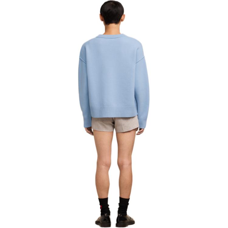 Purchase Ami Paris SS24美麗諾羊毛心形設計中性針織毛衣天藍 UKC006018-4843