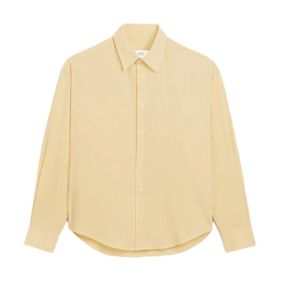 Ami Paris AMIPARIS SS24 Oversized Cream Long Sleeve Shirt Unisex USH140CO0062-721