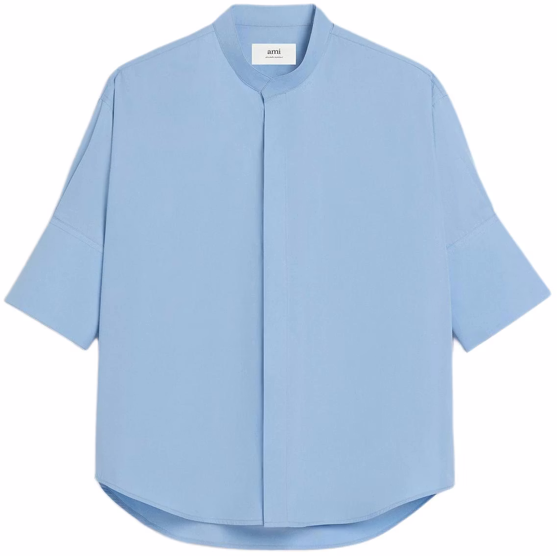ami-paris-amiparis-ss-24-oversized-solid-color-3-4-sleeve-shirt-unisex-blue-ush-218-co-0063-484