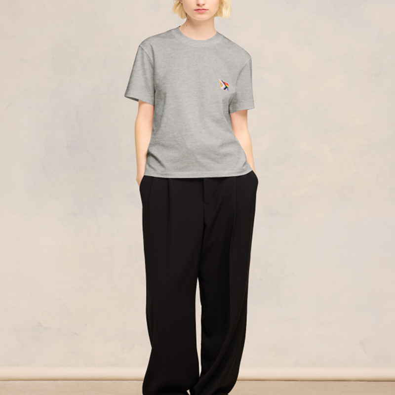 Ami Paris AMIPARIS SS24 Rainbow Heart Unisex Oversized Grey T-Shirt. SPUTS019724-0951 圖 4