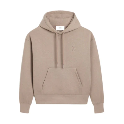 Ami Paris AMIPARIS SS24 Raised Heart Beige Hoodie Unisex Casual Zipper Design. USW2257492-811