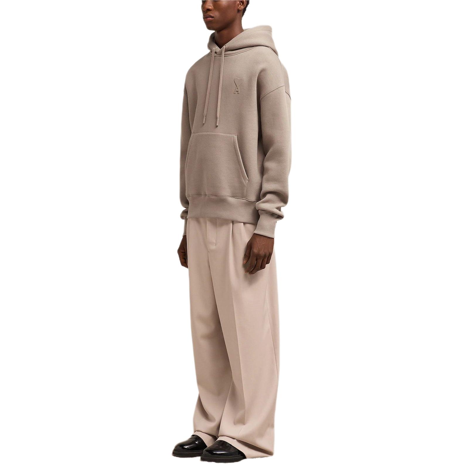 Ami Paris AMIPARIS SS24 Raised Heart Beige Hoodie Unisex Casual Zipper Design. USW2257492-811 圖 5