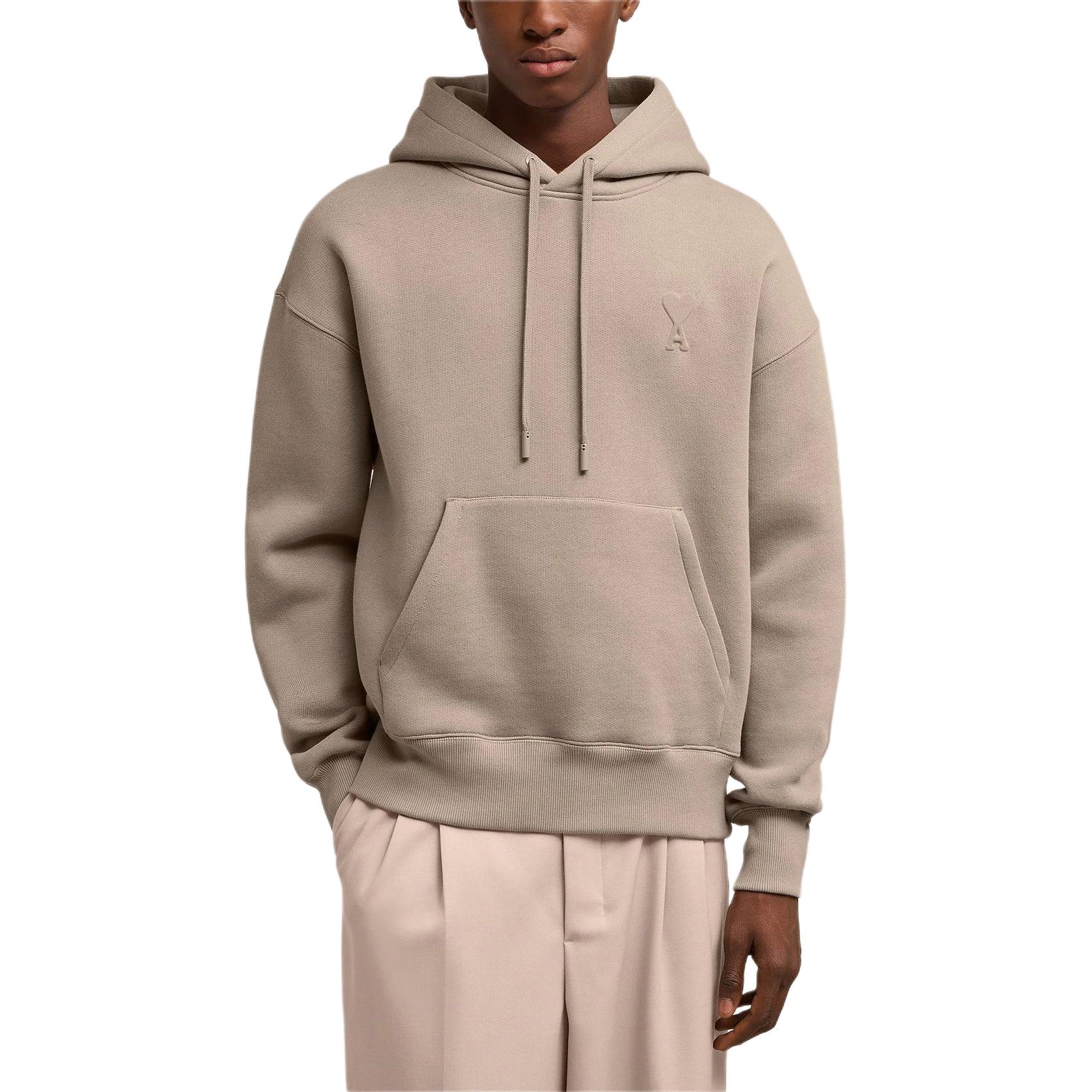 Ami Paris AMIPARIS SS24 Raised Heart Beige Hoodie Unisex Casual Zipper Design. USW2257492-811 圖 6