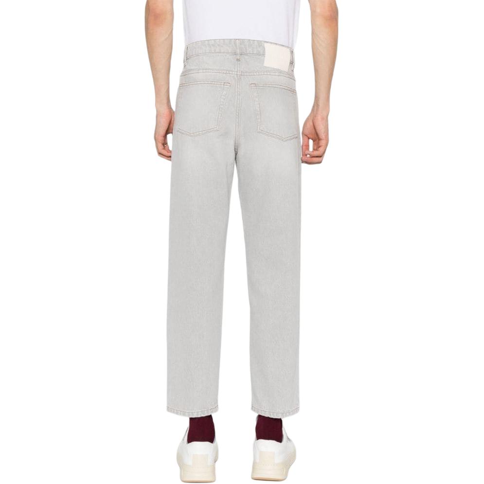 Purchase Ami Paris AMIPARIS SS24 男士浅灰色锥形水洗做旧牛仔裤。 HTR103DE0028