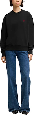 Ami Paris SS24 Sudadera Unisex Negra de Algodón Cuello Redondo Manga Larga. BFUSW035730-BLACK Lookbook Ami Paris SS24 Sudadera Unisex Negra de Algodón Cuello Redondo Manga Larga. BFUSW035730-BLACK