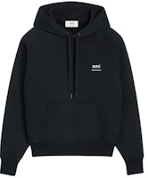 Ami Paris AMIPARIS SS24 Unisex Black Cotton Hoodie with Letter Logo. USW224747-001 Ami Paris AMIPARIS SS24 Unisex Black Cotton Hoodie with Letter Logo. USW224747-001