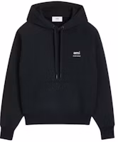 Order Ami Paris AMIPARIS SS24 男女黑色純棉連帽衫 字母徽標款式。 USW224747-001
