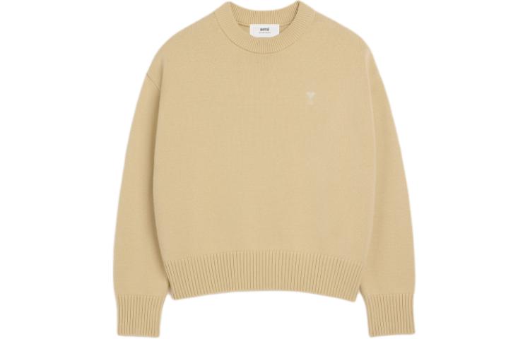 Ami Paris AMIPARIS SS24 Unisex Cream Heart Crewneck Pullover Sweater Long Sleeve. UKS028016-721 圖 2