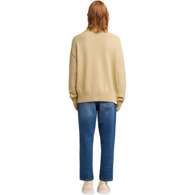 Ami Paris AMIPARIS SS24 Unisex Cream Heart Crewneck Pullover Sweater Long Sleeve. UKS028016-721 圖 4