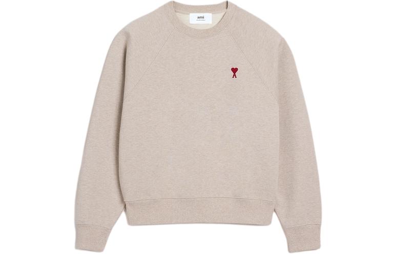 Ami Paris AMIPARIS SS24 Unisex Cream Heart Embroidered Cotton Oversized Sweatshirt USW005747-2712 圖 2
