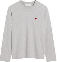Ami Paris AMIPARIS SS24 Unisex Gray Cotton Long Sleeve Crewneck Relaxed Fit T-Shirt BFUTS235724-GREY Ami Paris AMIPARIS SS24 Unisex Gray Cotton Long Sleeve Crewneck Relaxed Fit T-Shirt BFUTS235724-GREY