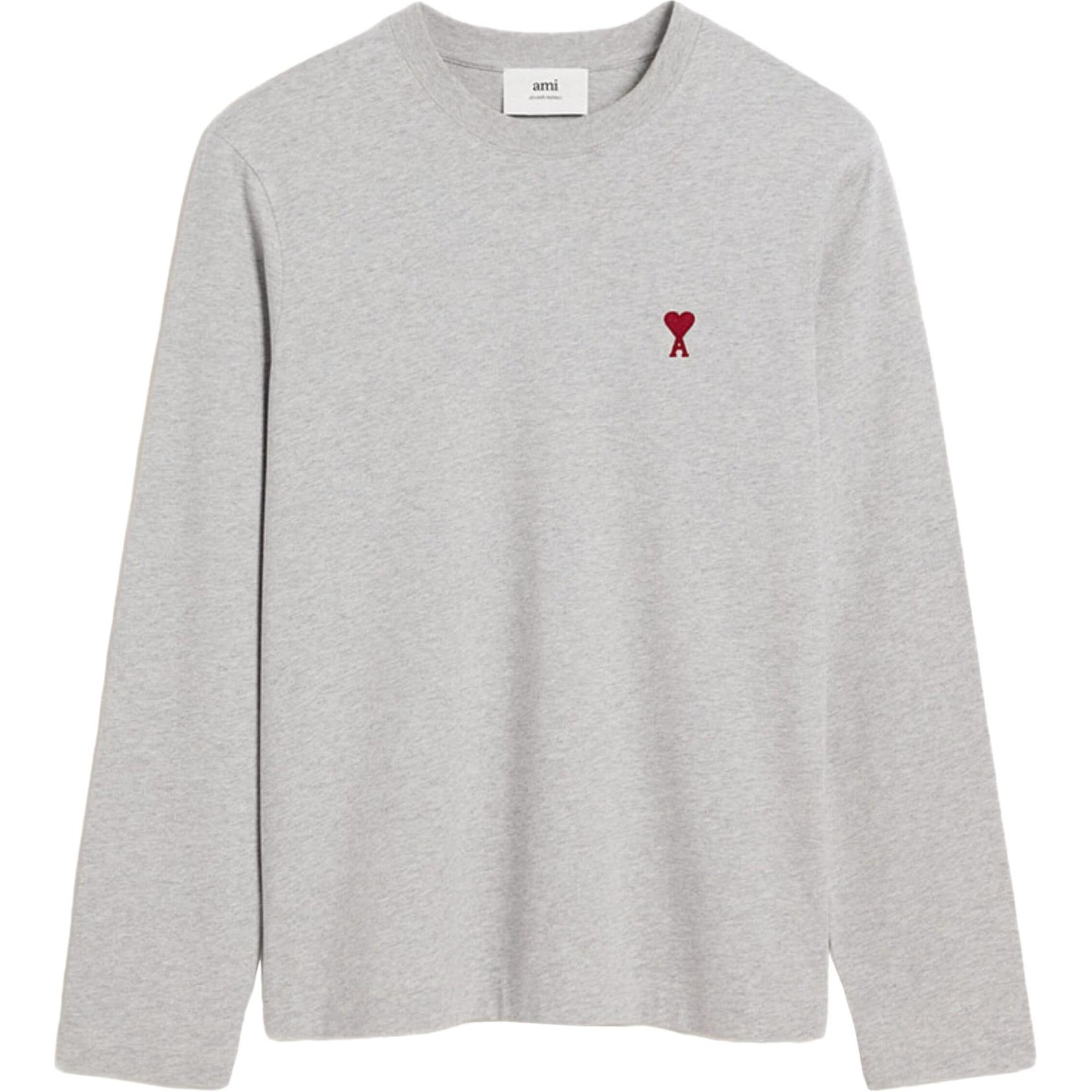 Order Ami Paris AMIPARIS SS24 男女灰色长袖宽松棉质圆领T恤 BFUTS235724-GREY