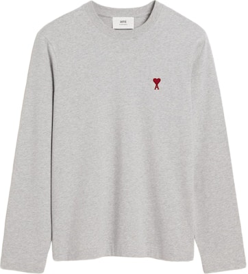 Ami Paris AMIPARIS SS24 男女灰色长袖宽松棉质圆领T恤 BFUTS235724-GREY Order Ami Paris AMIPARIS SS24 男女灰色长袖宽松棉质圆领T恤 BFUTS235724-GREY