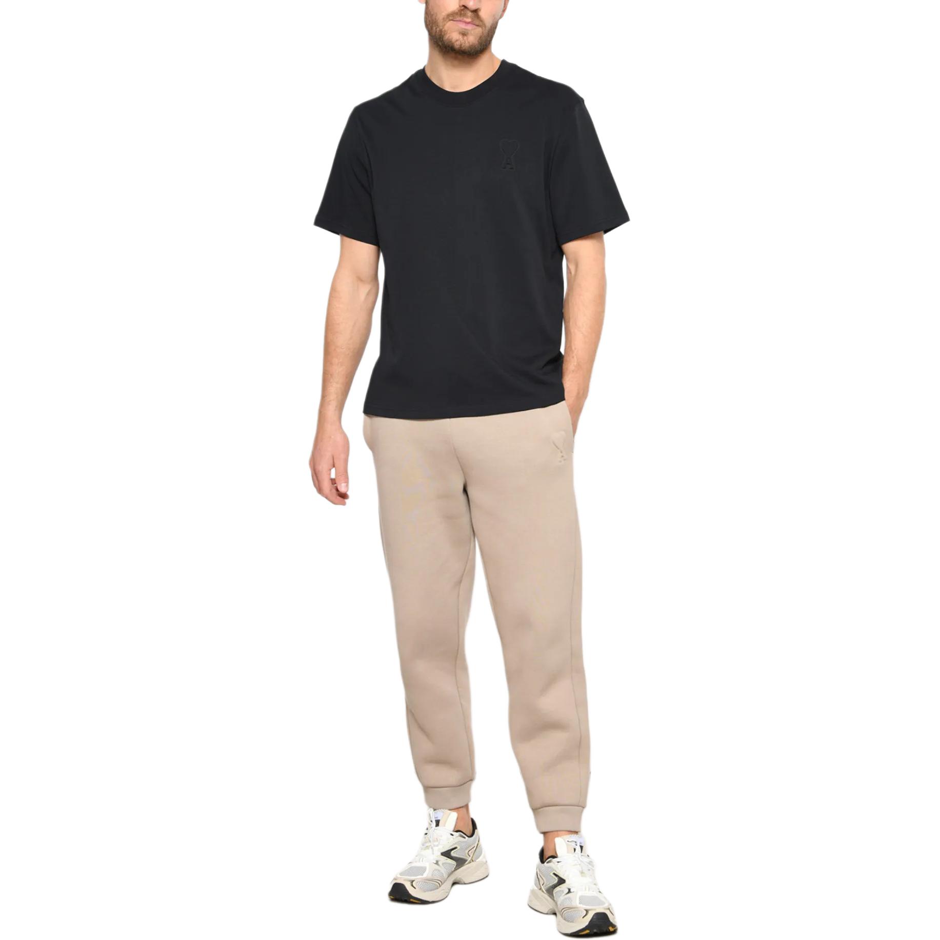 Lookbook 아미파리 SS24 유니섹스 하트 로고 플리스 조거팬츠 - 라이트 그레이 베이지 UTR2257492-811