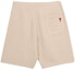 Lookbook Ami Paris AMIPARIS SS24 Unisex Shorts Casual con Cordón Beige Crema. USO635747-2712