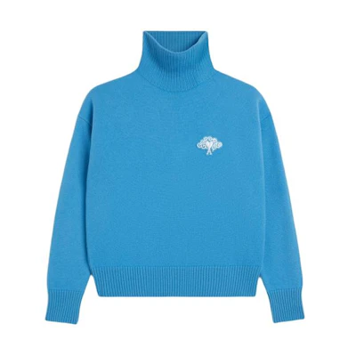 Ami Paris AMIPARIS SS24 Year of the Dragon Capsule High Neck Sweater Unisex Blue. SPUKS419018-116