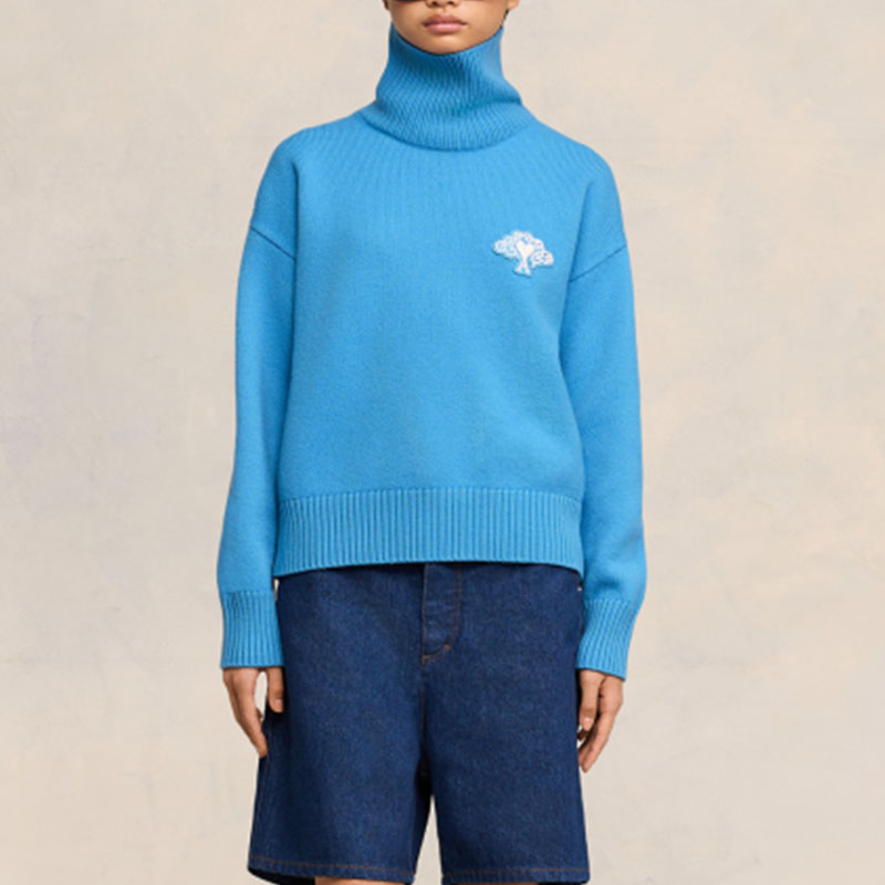 Ami Paris AMIPARIS SS24 Year of the Dragon Capsule High Neck Sweater Unisex Blue. SPUKS419018-116 圖 3