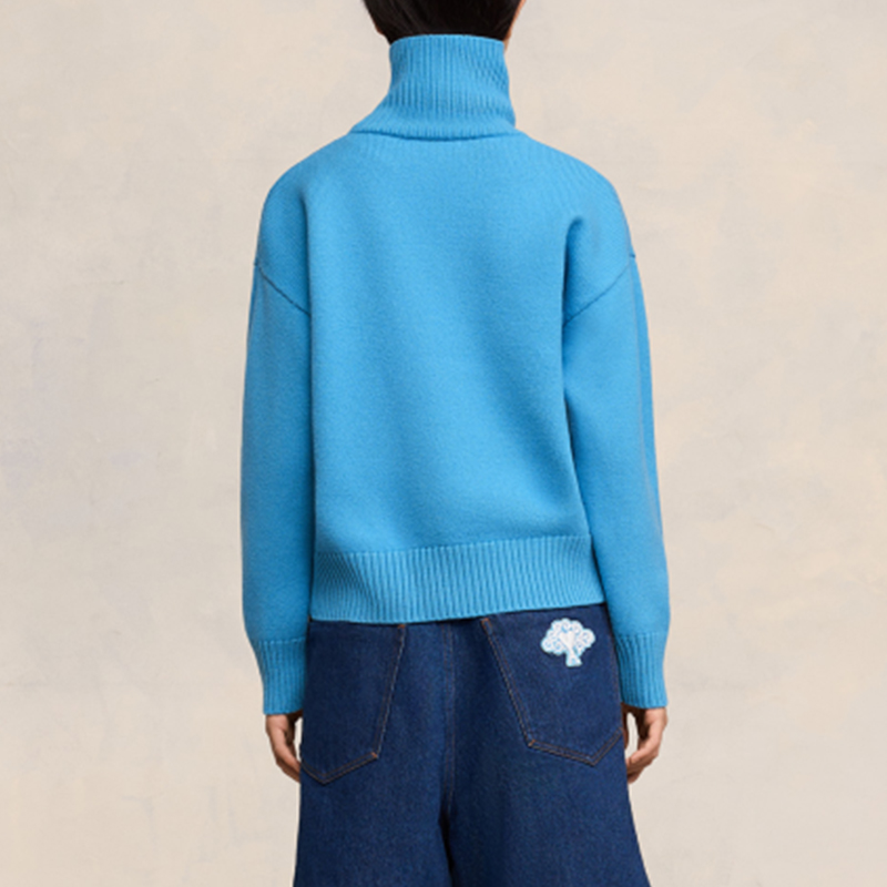 Ami Paris AMIPARIS SS24 Year of the Dragon Capsule High Neck Sweater Unisex Blue. SPUKS419018-116 圖 5