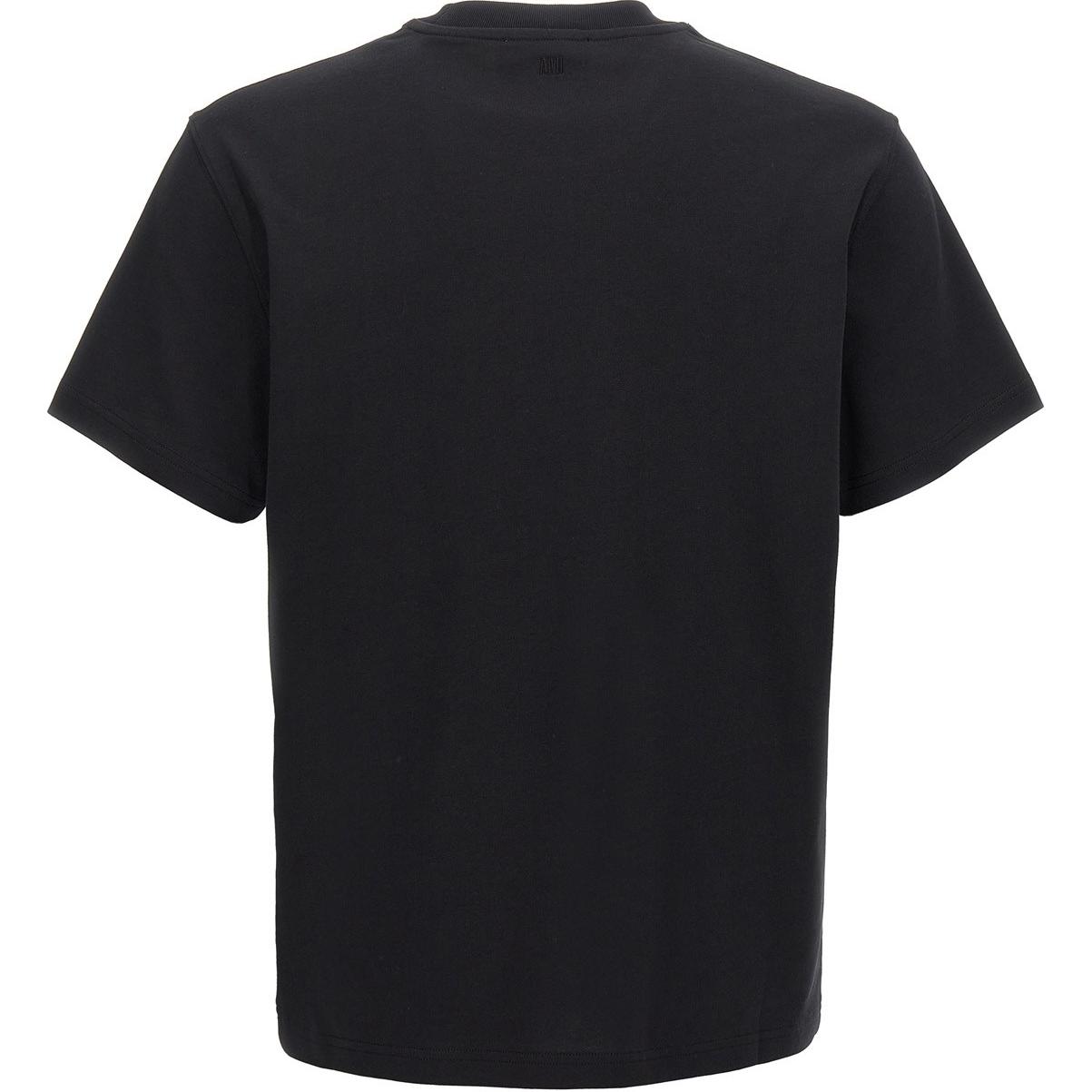 Lookbook Ami Paris AMIPARIS SS25 Heart Embossed Cotton Crew Neck T-Shirt Black Male UTS027726001