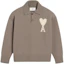 Order Ami Paris AMIPARIS SS25 Heart Pattern Wool Knit Polo Sweater Unisex Light Gray. UPL390KN0090-0957