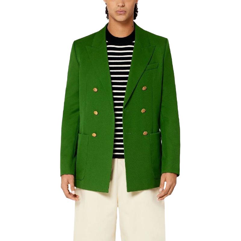 Ami Paris AMIPARIS Striped Button Shoulder Crewneck Long Sleeve Sweater Navy Blue Mens. HKS102KN0003-492 圖 4