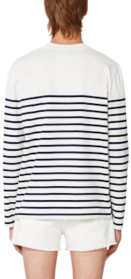 Ami Paris 愛心條紋Logo藍白長袖圓領Unisex T恤 UTS300072-170 Shop Ami Paris 愛心條紋Logo藍白長袖圓領Unisex T恤 UTS300072-170