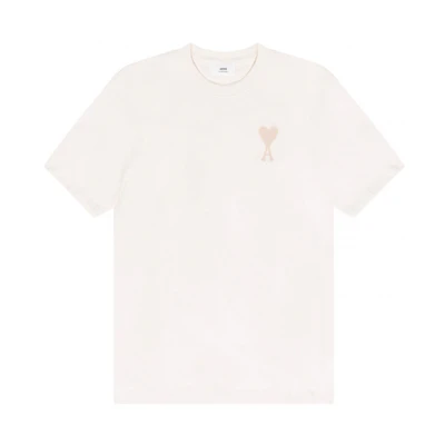 Ami Paris AMIPARIS Tonal Ami Heart Embroidery Oversized T-Shirt Men’s Off-White E21HJ128726-150