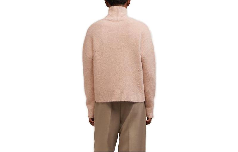 Ami Paris AMIPARIS Unisex Alpaca-Blend Cloud Turtleneck Sweater with Heart Logo in Pink. UKS425KN0032685 圖 3