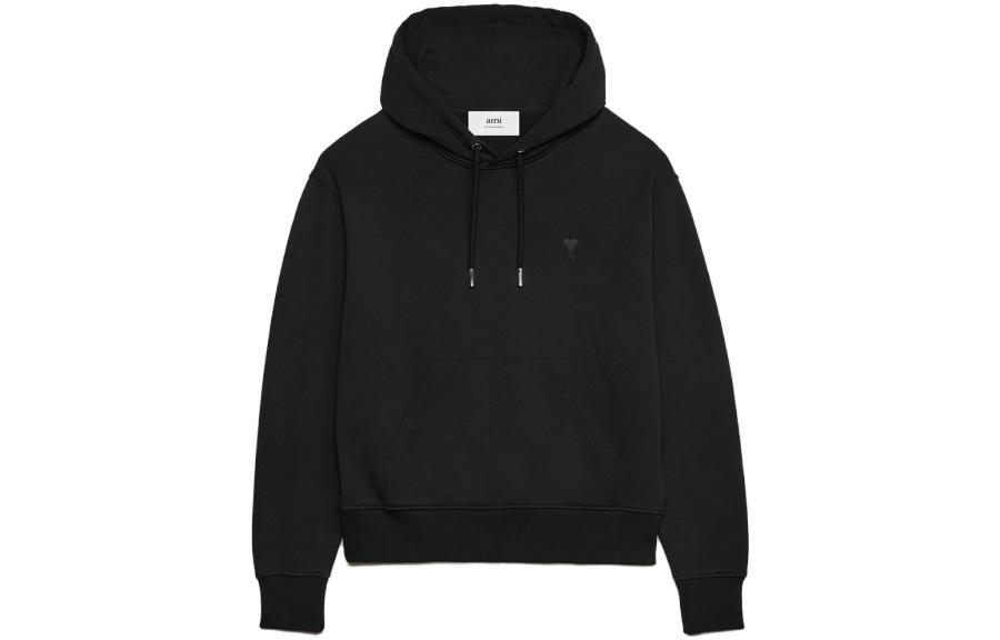 Ami Paris AMIPARIS Unisex Black Cotton Hoodie Black Color. USW203.730