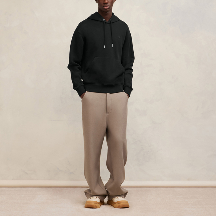 Ami Paris AMIPARIS Unisex Black Cotton Hoodie Black Color. USW203.730 圖 3