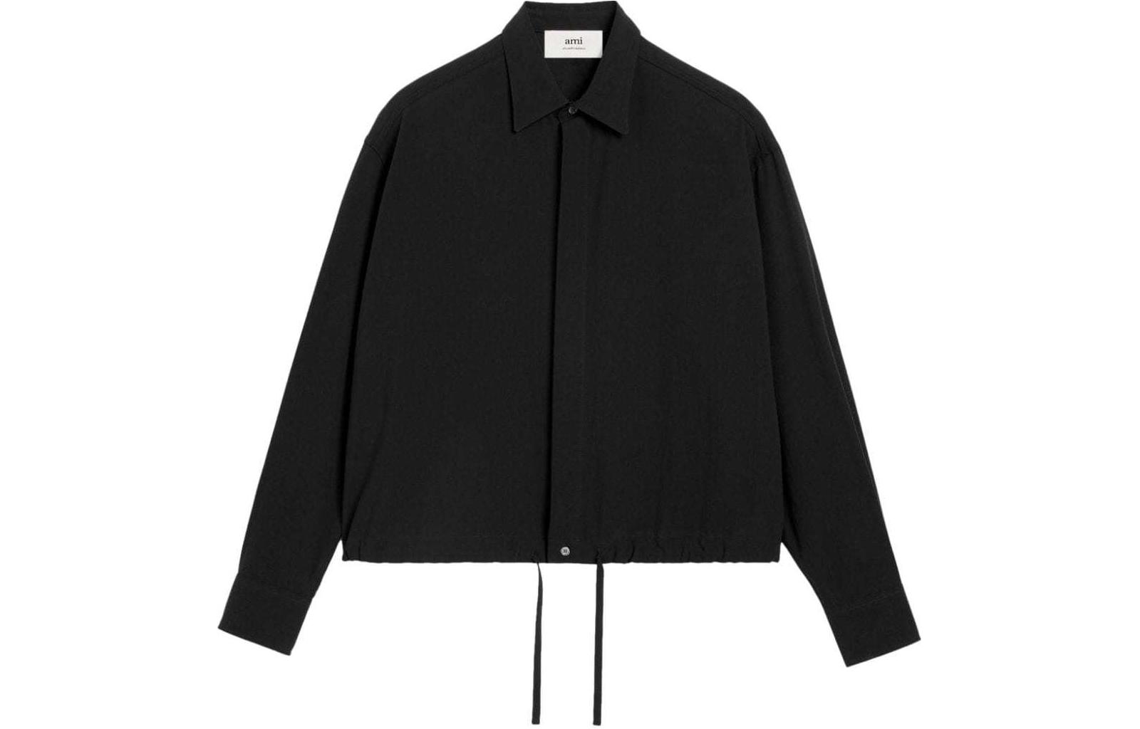 Ami Paris AMIPARIS Unisex Black Long-Sleeve Shirt with Buckle Cuffs. E24USH106CO0062-001